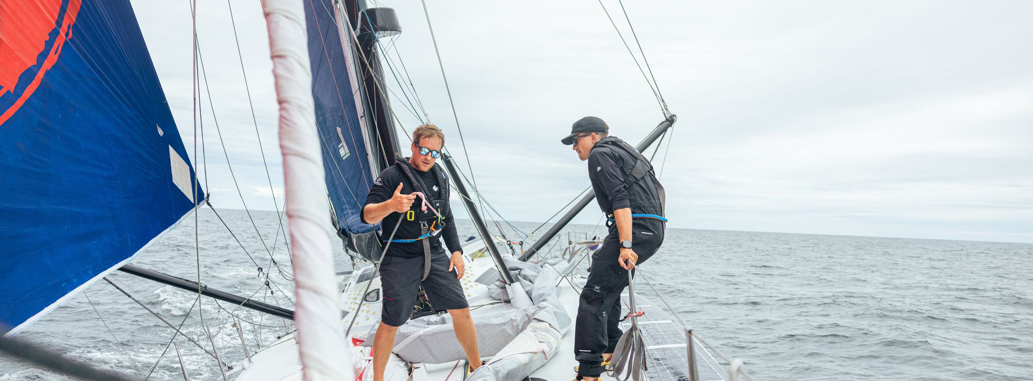 Conran Colman out at sea on a boat