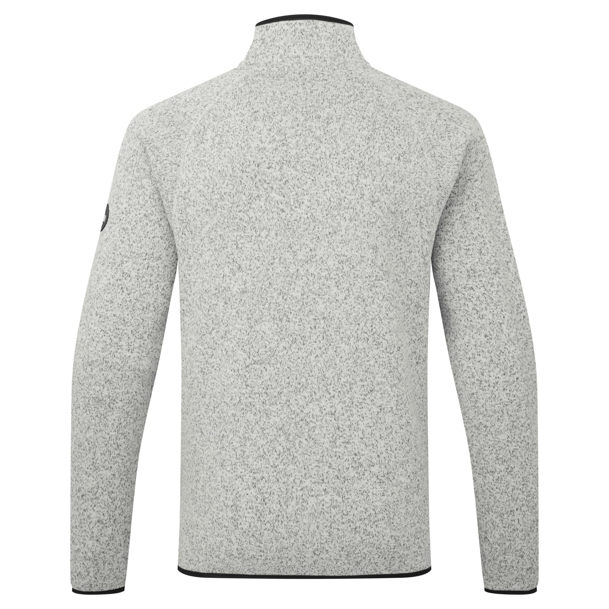 1/4 Zip Neck Knit Fleece - Grey Marl