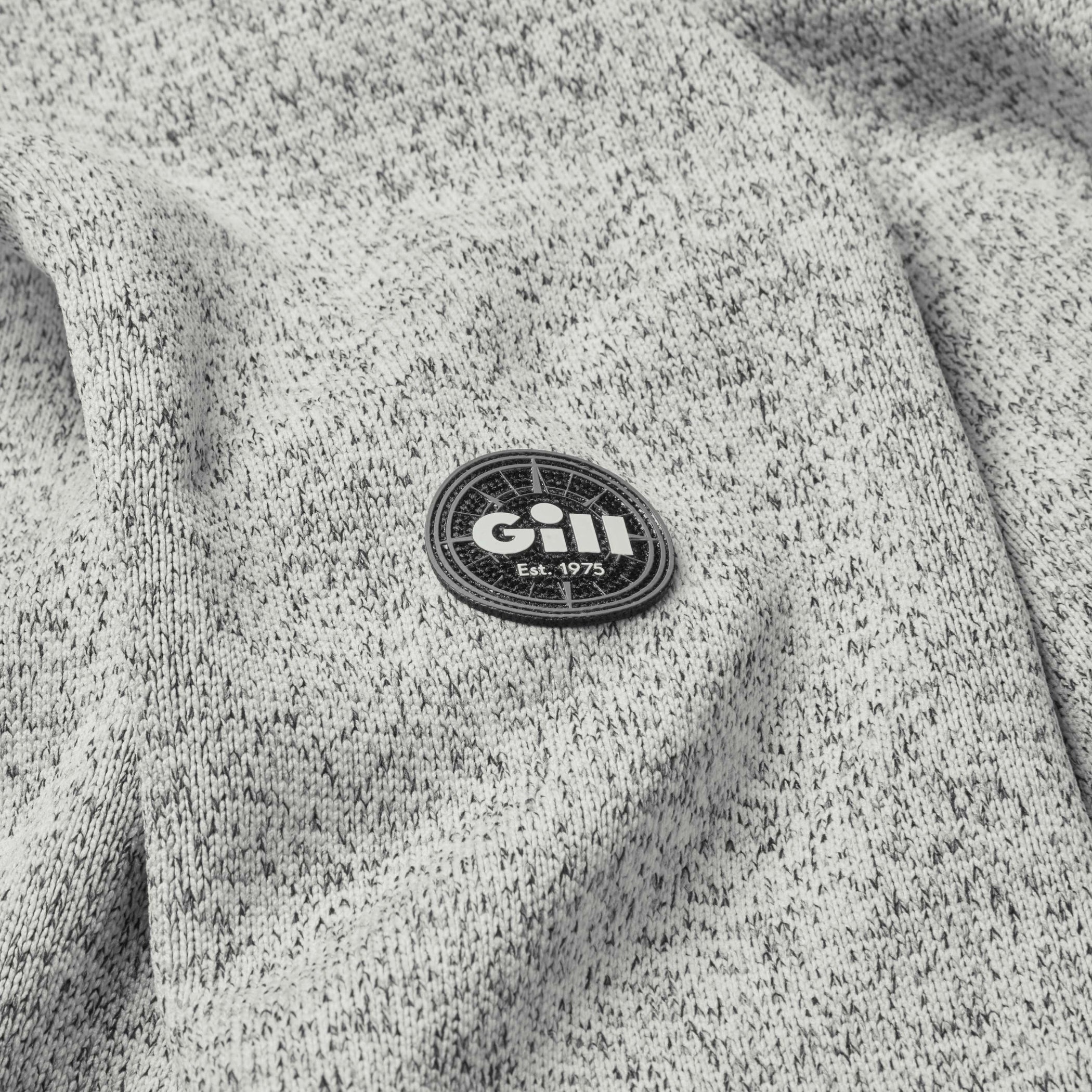 1/4 Zip Neck Knit Fleece - Grey Marl