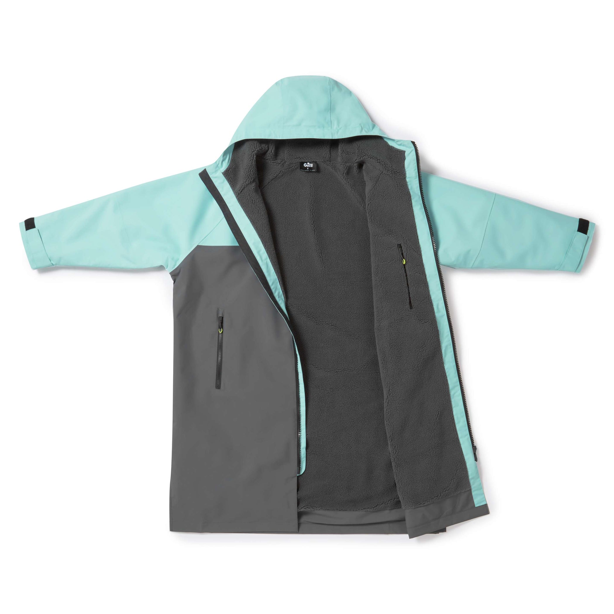 Women's Aqua Parka Sustainable Waterproof Changing Robe - Eggshell & Ash