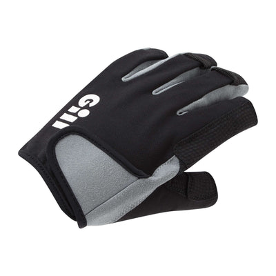 Junior Deckhand Short-Finger Sailing Gloves - Black