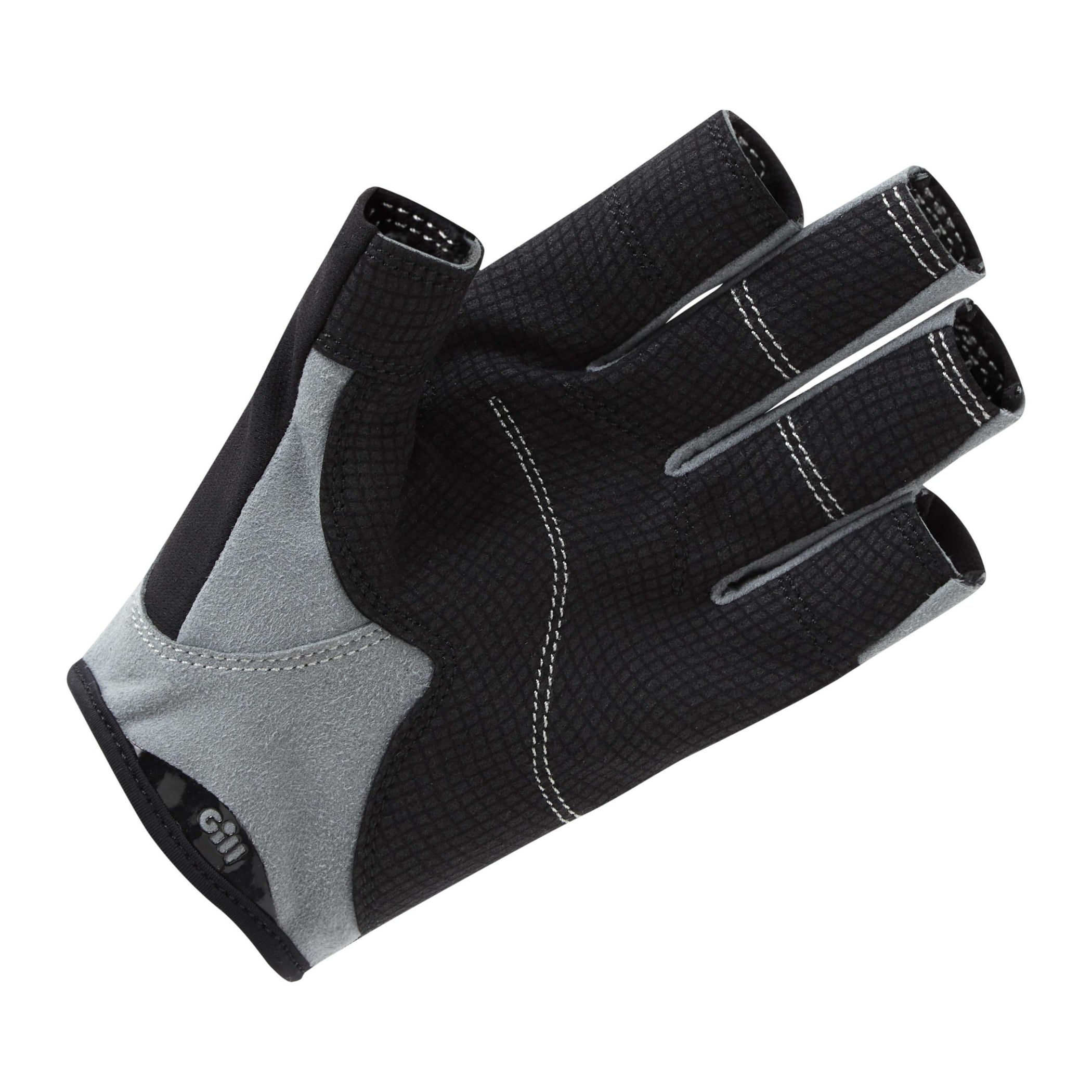Junior Deckhand Short-Finger Sailing Gloves - Black