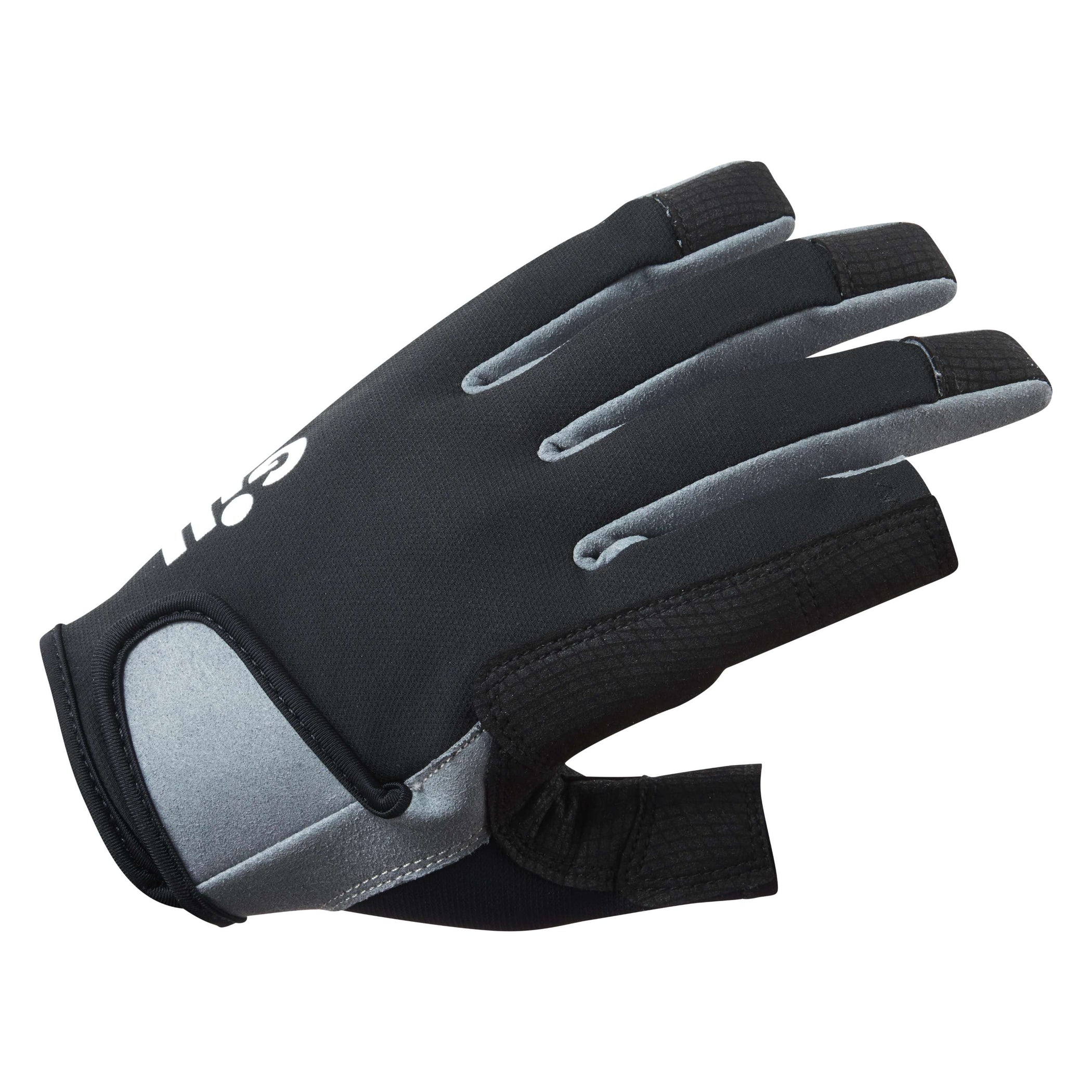 Deckhand Long-Finger Sailing Gloves - Black & Bluejay