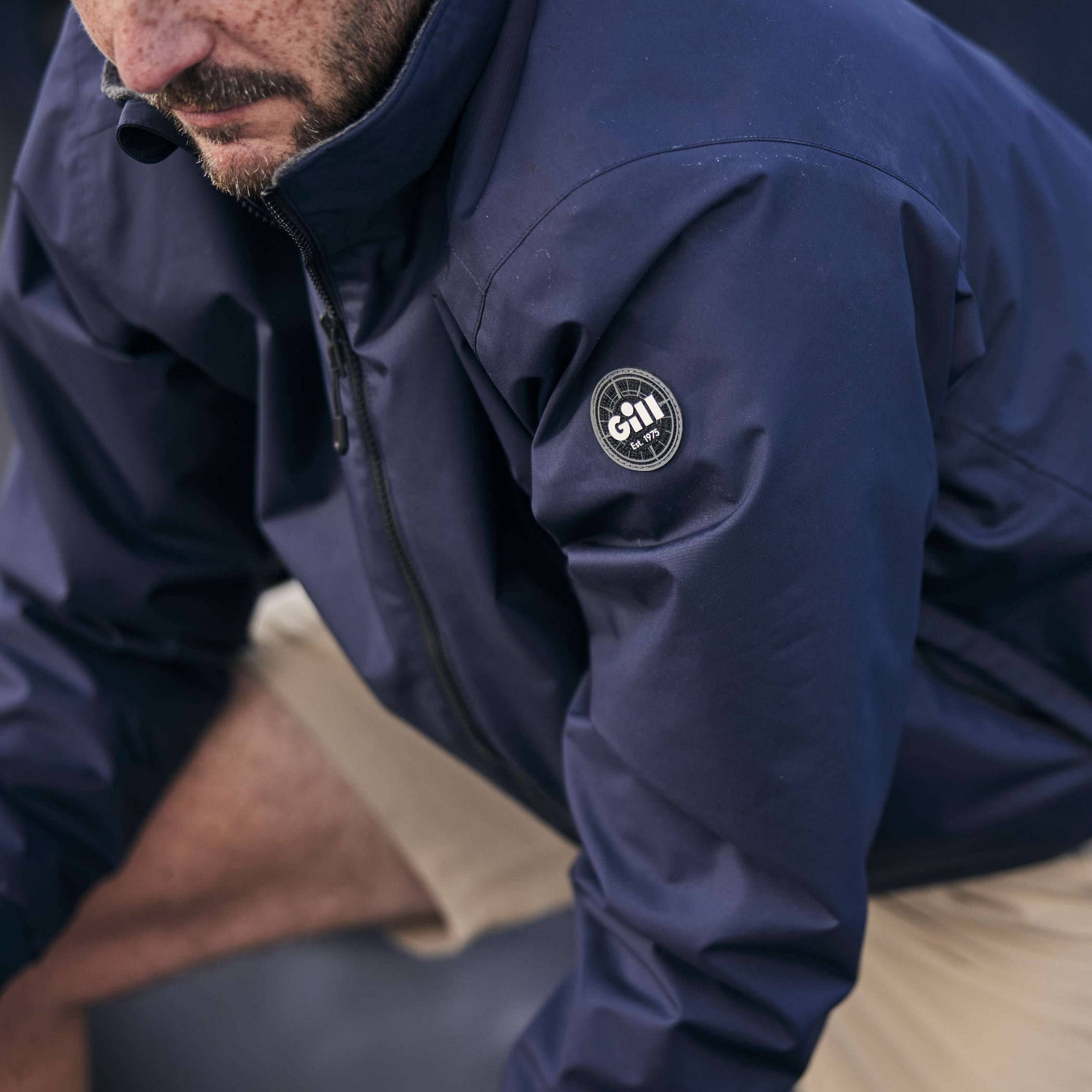 Men's Waterproof Crew Sailing Jacket - Navy