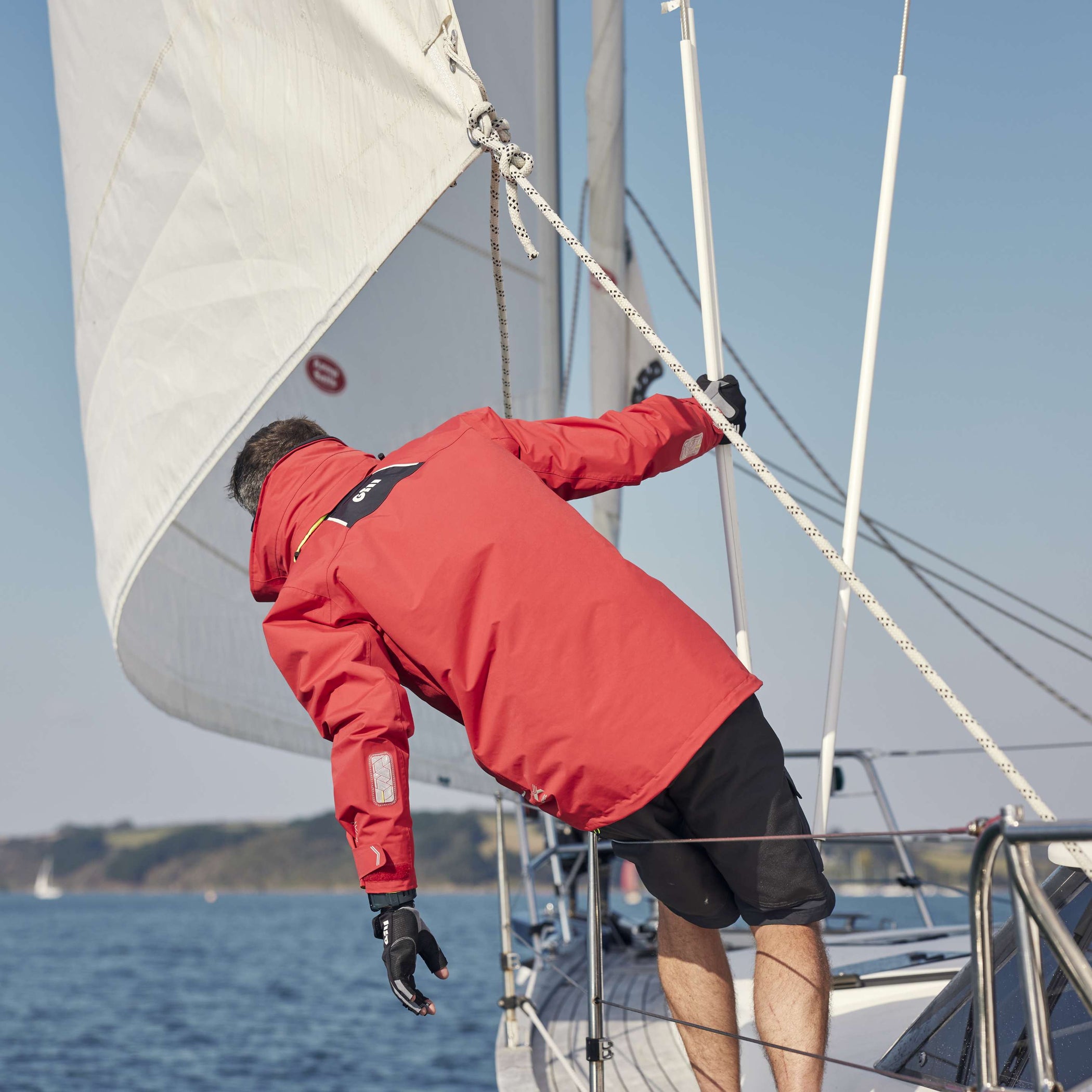 Men's OS3 Coastal Waterproof Sailing Jacket - Red