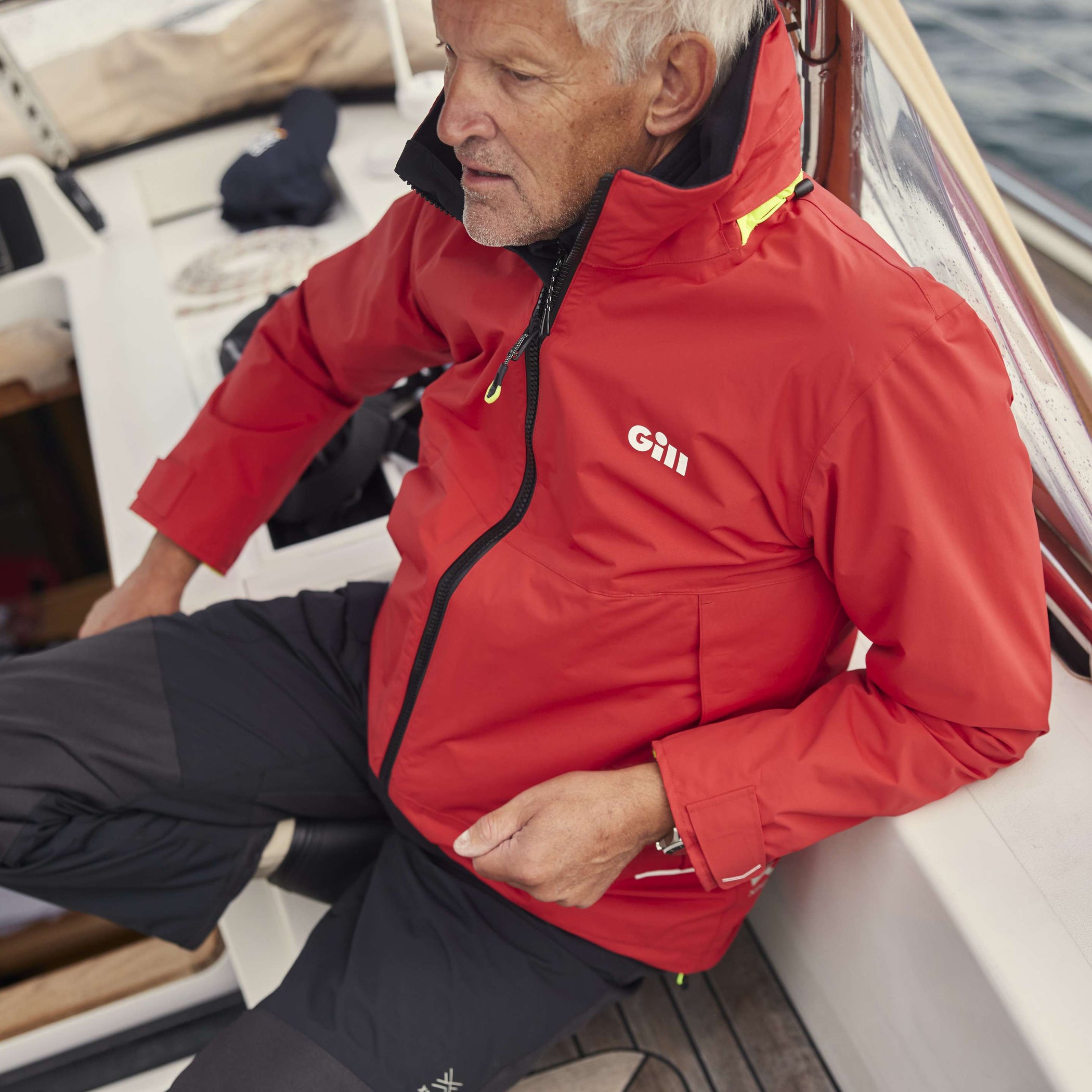 Men's OS3 Coastal Waterproof Sailing Jacket - Red