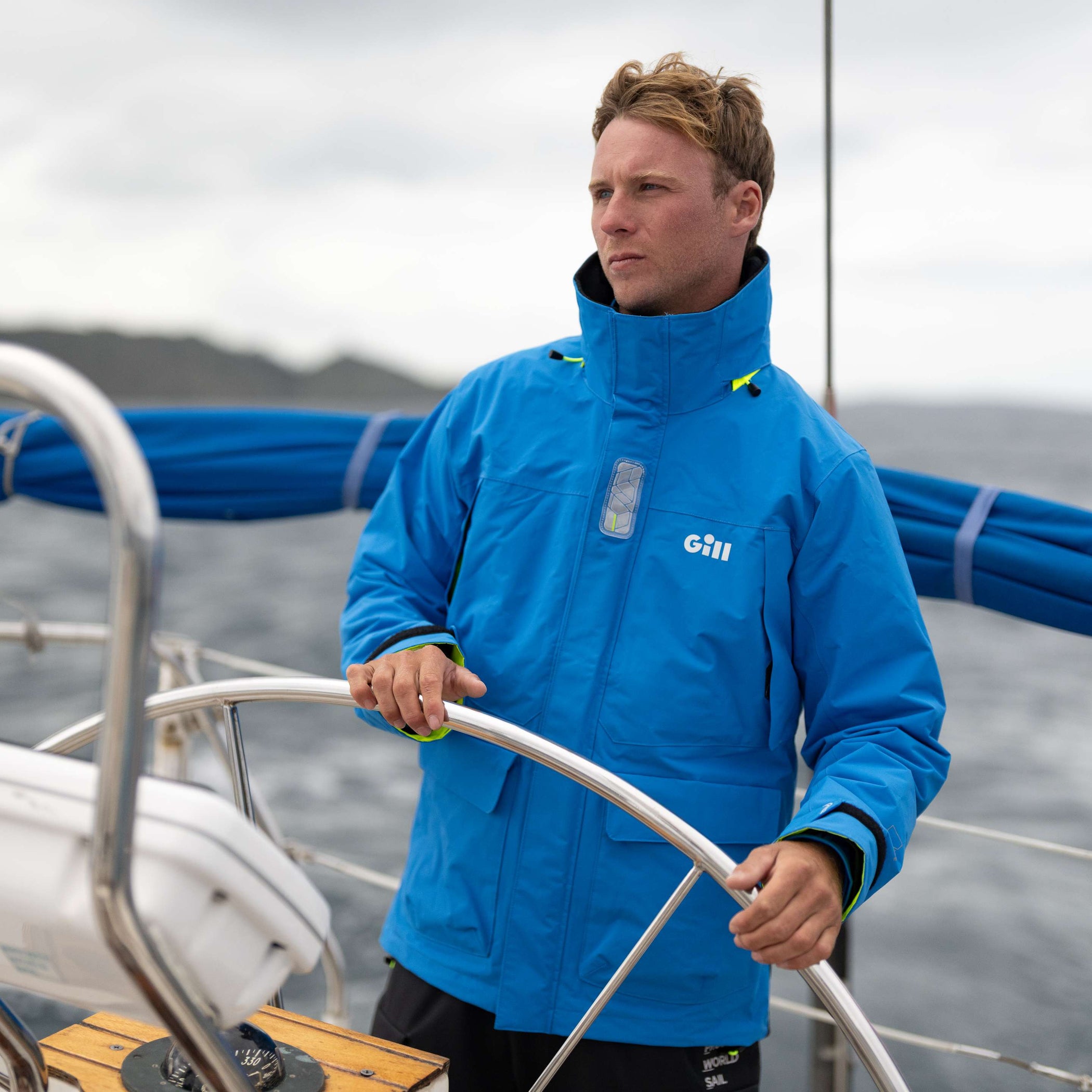 Men's Coastal Cruising Sailing Jacket - Tidal Blue