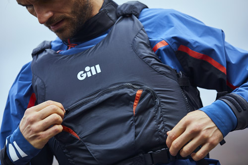 Man wearing Gill Pursuit Buoyancy aid 